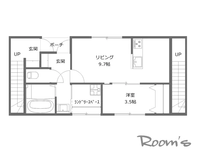 Frederick(貸店舗事務所用) 102号室 間取り図