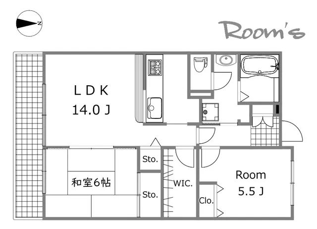 高砂ハイツ高崎東口　402号室 間取り図