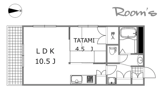 高砂ハイツ高崎東口 415号室 間取り図