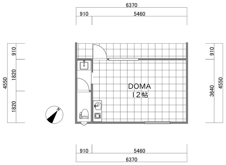 popolato荒牧 D号室の間取り図